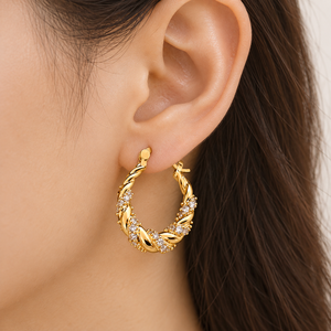 Orecchini a Cerchio Intrecciati per Donne, Stile Francese, Accessori per Orecchie da Indossare Quotidianamente - Product Image 2
