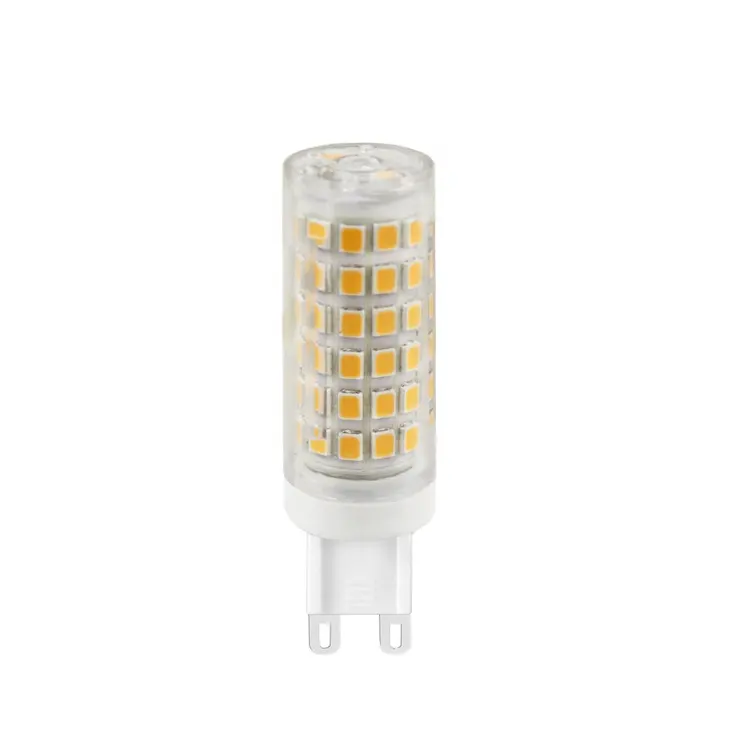 High lumen 6W 220V 3000K Plastic Cover Ceramic Holder LED G9 corn Bulb for home hotel lighting , LED-G9