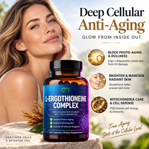 Cápsulas de L-Ergotioneína Compleja de Marca Privada OEM ODM, Suplemento Antioxidante Mitocondrial con PQQ y Glutatión - Product Image 3