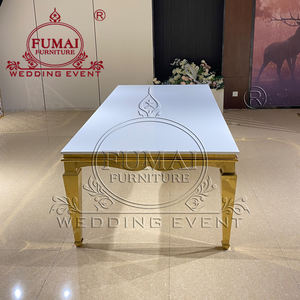 Table de salle à manger moderne en acier inoxydable, légère, pour hôtel, événement, banquet - Product Image 5