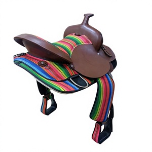 Selle Western Trailblazer 17 "Vibrant Selle Cordura durable et en cuir avec un siège arc-en-ciel unique pour une performance optimale - Product Image 1