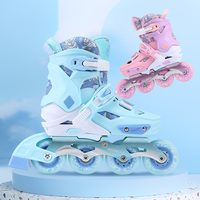 Patins à roulettes ajustables Roselle, nouvelle arrivée, roues en PU, boucle de sécurité en métal, doublure en mousse à mémoire de forme pour enfants de 3 ans et plus, chaussures de roller freestyle