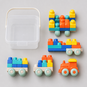 Blocs de construction en caoutchouc souple à grosses particules, jouets éducatifs à assembler soi-même, <span class=keywords><strong>puzzle</strong></span> à mâcher pour bébé - Product Image 2