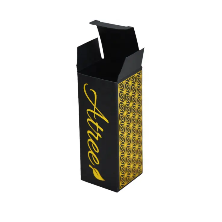 OEM Factory Customized Folding Electronic Packing Luxury Candle Packaging Boxes Small Black Cardboard Paper Box