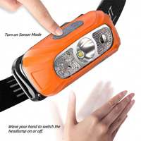 Lampe frontale LED haute puissance rechargeable par USB avec détecteur de mouvement, intensité réglable, portable, résistante à l'eau pour le camping, la randonnée et les situations d'urgence