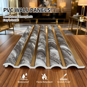 Panneau mural en PVC imperméable à l'eau, estampage à chaud, ignifuge, insonorisant, revêtement mural intérieur pour la décoration d'hôtels, de bureaux et d'appartements - Product Image 1