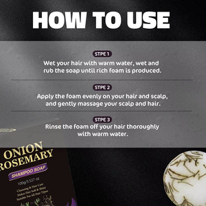 Champú Sólido Artesanal para el Cuidado del Cabello de Marca Privada, 100g, Romero <span class=keywords><strong>y</strong></span> Cebolla, para el Crecimiento del Cabello, Anticaída, Limpieza Suave - Product Image 4