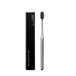 Brosse à dents de luxe pour adultes en métal doré et <span class=keywords><strong>argent</strong></span>é, poils souples, pour la maison, les voyages et l'hôtel - Product Image 6