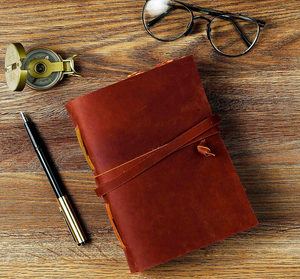 Handmade Leather Grimoire Journal with Vintage Key Deckle Edge Paper <b>Book</b> of Shadows, Antique Spell Notebook - Product Image 5