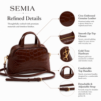 Sac fourre-tout décontracté en cuir véritable imperméable de style anglais pour femmes, capacité 1-1,9 L, fabrication OEM/ODM pour marques