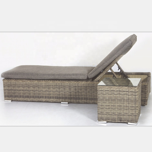 Jardin Extérieur PE Rotin Réglable Classique Salon avec Table <span class=keywords><strong>D</strong></span>'<span class=keywords><strong>appoint</strong></span> avec Coussin Épais - Product Image 6