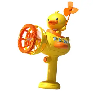 Ingrosso macchina di plastica gialla a forma di anatra a bolle per famiglia gioco estivo giocattolo a ventaglio