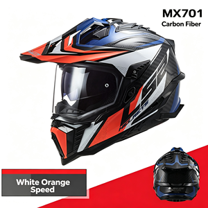 Nuevo <span class=keywords><strong>Casco</strong></span> Integral de Motocicleta <span class=keywords><strong>LS2</strong></span> MX701 de Fibra de Carbono para Carretera y Motocross, con Doble Visera Antivaho, Homologado por ECE, para Todas las Estaciones - Product Image 5