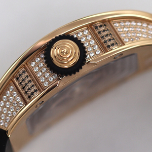 Montre-bracelet chronographe automatique ultra-mince squelette pour femme, personnalisée, en moissanite 0701, avec diamants, modèle Victory Podium - Product Image 3