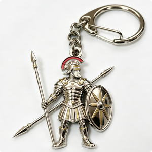 Porte-clés vintage en alliage de zinc, forme romaine 3D, fait main, objet d'art, breloque métallique de collection - Product Image 4