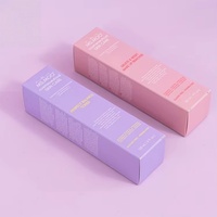 Boîtes en carton kraft violettes personnalisées avec logo pour emballage cosmétique et soins de la peau, impression UV, boîtes à blush, boîtes d'expédition en carton