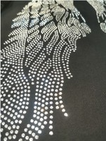 Grandes Ailes d'Ange Fer sur Strass Transfert Strass Fer sur Bling Hot Fix Strass Applique