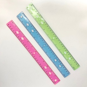 Juego de 3 Reglas de Dibujo de Plástico de 30 cm/12 Pulgadas, Color Azul, Rosa y Verde, Precio de Fábrica Original, para Estudiantes - Product Image 3
