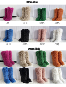 GX01A05 moda invernale calda donna coscia alta pelliccia sintetica <span class=keywords><strong>stivali</strong></span> lunghi soffice - Product Image 6