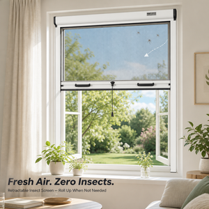 Mosquitera <span class=keywords><strong>enrollable</strong></span> para ventana con marco de aluminio, <span class=keywords><strong>malla</strong></span> retráctil de fibra de vidrio, para ventana de casa, <span class=keywords><strong>puerta</strong></span>, venta al por mayor de fábrica - Product Image 2