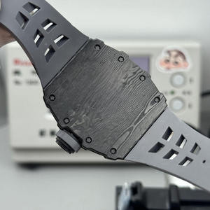 2026Luxury Black Carbon Fiber <b>Watch</b> Tourbillon Skeleton Movement <b>Rubber</b> Strap Men's Business Sports Waterproof Mechanical <b>Watch</b> - Product Image 5