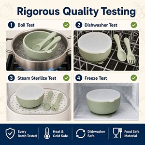 Vente en gros, ensemble repas écologique pour enfants, vaisselle pour bébé, bol avec couvercle à ventouse en <span class=keywords><strong>silicone</strong></span>, vaisselle en <span class=keywords><strong>silicone</strong></span> pratique pour se nourrir - Product Image 3