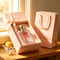 Flacon de parfum vide en verre rose de luxe personnalisé 50ml 100ml avec bouchon doré Flacons de parfum avec boîte Flacons de parfum vides pour femme