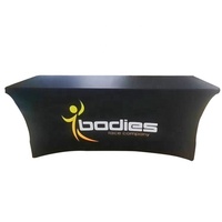 Nappe personnalisée promotionnelle publicité d'exposition de salons professionnels impression de logo de marque couverture de table extensible ajustée nappe
