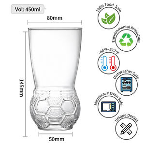 Mug à bière en verre en forme de ballon de football de 450 ml en gros, design de football, tasse <span class=keywords><strong>pour</strong></span> <span class=keywords><strong>bar</strong></span> sportif et fête, tasse <span class=keywords><strong>pour</strong></span> célébration de course - Product Image 3