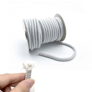 Cordon d'emballage personnalisé blanc en rouleau, 4 mm 16 mm, double tressage coton/nylon, corde épaisse tressée pour sacs et vêtements, écologique, haute ténacité - Product Image 1