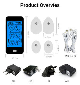 Máquina <span class=keywords><strong>TENS</strong></span> com Tela Sensível ao Toque, Canais de Saída Dupla, 24 Modos, 20 Intensidades, Recarregável via USB para Alívio da Dor em Todo o Corpo - Product Image 6