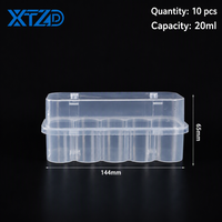 Boîte de rangement pour bouteilles en plastique transparent, 10 pièces, 144x67x65mm, étui vide pour mini-bouteilles avec couvercle à pression pour petites bouteilles en verre