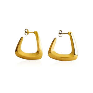 Aretes de Acero Inoxidable Personalizados al por Mayor, Resistentes al Agua, Chapados en Oro de 18k, Aretes de Aro Finos para Mujeres y Adolescentes - Product Image 5