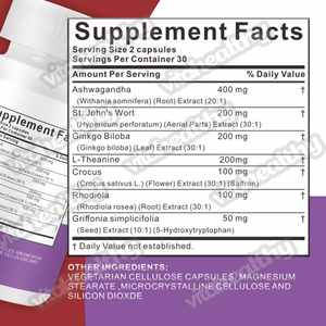 Vitahealthy OEM/ODM Marque distributeur Capsules d'extrait de <span class=keywords><strong>safran</strong></span> d'approvisionnement d'usine Tout en un 3000mg de <span class=keywords><strong>safran</strong></span> pour la santé corporelle - Product Image 2