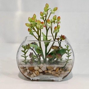 New Arrivals Hydroponic European Style Thick Flat Round Small <strong>Fish</strong> Glass Vase for Tank Living Room Flower <strong>Pots</strong> &amp; Planters - Product Image 3
