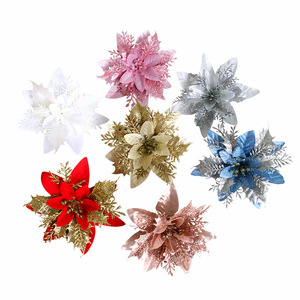 Fleurs artificielles multicolores pour l'intérieur et l'extérieur, décorations florales pour arbre <span class=keywords><strong>de</strong></span> Noël, fleurs décoratives <span class=keywords><strong>de</strong></span> Noël - Product Image 6