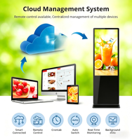 Kiosco Inteligente para Interiores con Pantalla Táctil LCD de 75 Pulgadas, Sistema de Gestión de Contenido Basado en la Nube, Señalización Publicitaria
