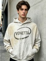 Sweat à capuche personnalisé imprimé, coupé et cousu sur mesure, coupe oversize, effet délavé, style streetwear pour hommes