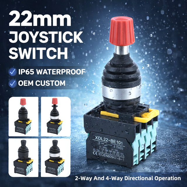 XDL22 22mm 4-Way Joystick Switch IP65 Waterproof Industrial Control Switch OEM Supported