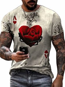 Fitspi all'ingrosso uomo 3D modello di Poker Tshirt Retro divertente grafica t-Shirt da uomo manica corta girocollo Casual camicia per gli uomini - Product Image 5