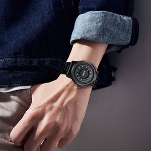 นาฬิกาข้อมือผู้ชายสายสแตนเลสสตีลหนังกันน้ำ, หน้าปัดทรงกลมทรงกลมหน้าปัด1769ขนาด42มม. - Product Image 2