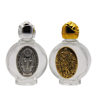 Bouteille d'eau bénite en verre personnalisée de 15ml motifs religieux avec Marie Mère de Dieu et Jésus couronne bouchon d'étanchéité