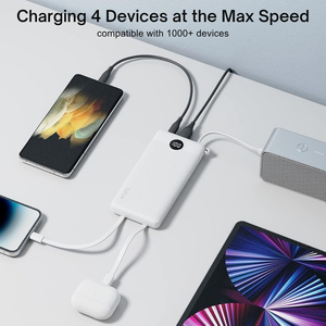 Cadeau d'entreprise, batterie externe de qualité supérieure 10000mAh 20000mAh, impression de logo personnalisée, 4 câbles intégrés pour <span class=keywords><strong>les</strong></span> voyages d'affaires - Product Image 4