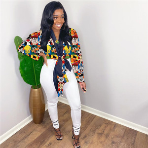 Tendencias de 2020 de las mujeres de la <span class=keywords><strong>moda</strong></span> Tops de manga larga con cuello en <span class=keywords><strong>V</strong></span> merienda sí papá de blusas - Product Image 4