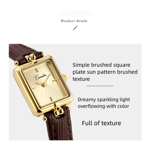<span class=keywords><strong>Montre</strong></span>-Bracelet Carrée <span class=keywords><strong>Femme</strong></span> de Haute Qualité 1905, Mouvement Japonais Personnalisé, <span class=keywords><strong>Montre</strong></span> à Quartz en Cuir pour Dames, Jolies Montres Filles - Product Image 5