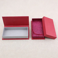 Boîtes en carton dorées personnalisées avec logo privé pour cils entiers de salon, avec support transparent