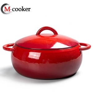 หม้อเหล็กหล่อดีไซน์ทันสมัยหม้อเคลือบก้นแบนขนาดใหญ่น่ารัก - Product Image 4