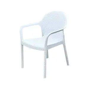 HUAHONG 4 + 1 pas cher échantillon usine promotion PVC croix forme rotin chaise extérieur intérieur étanche jardin salle à manger ensemble de meubles