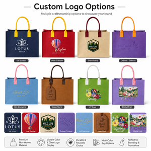 Sac fourre-tout en feutre avec logo personnalisé, réutilisable, structuré, pour les événements promotionnels, vente en gros - Product Image 3