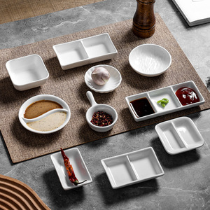 White Ceramic Dipping Sauce Dish Multi Compartment Seasoning Plate Soy Sauce Bowl for Restaurant Wholesale Custom - Product Image 2